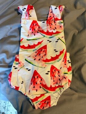 Boutique‎ Watermelon Bubble Romper Baby Girl Summer Sunsuit 6-12 Months